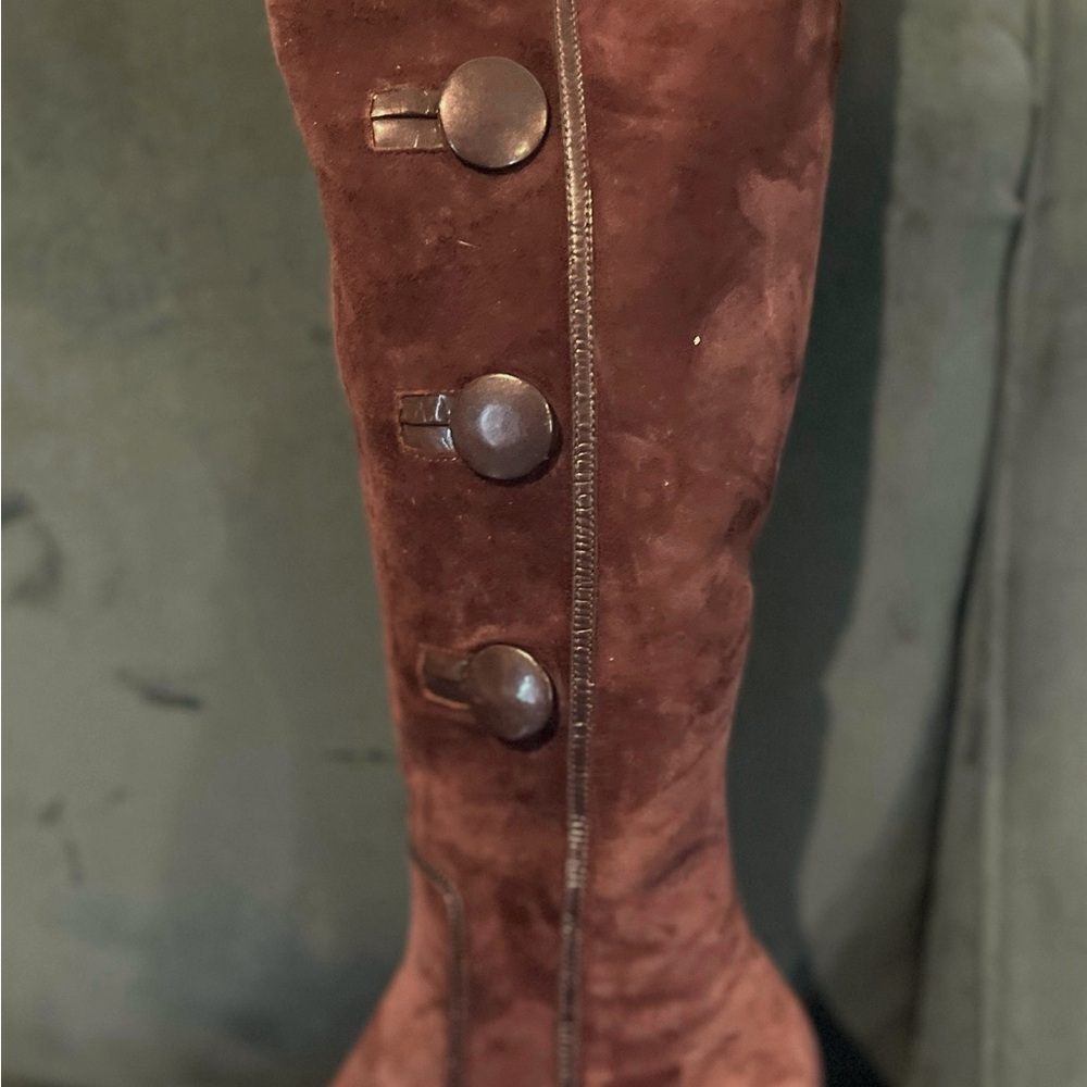 ANTONIO MELANI Purple Over the Knee Boots Suede Classic